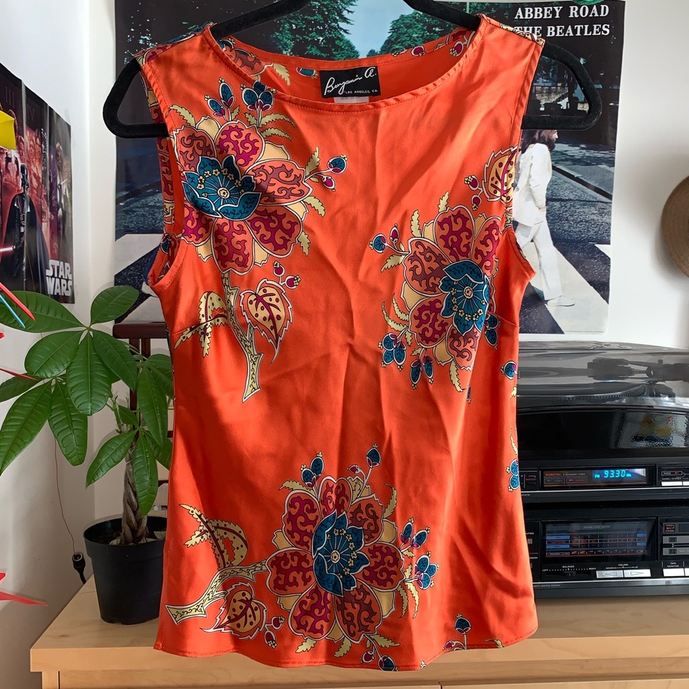 Floral silk blouse